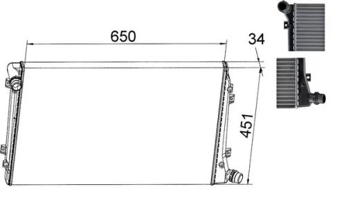 Radiator, motorkoeling MAHLE CR 1395 000S)