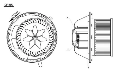 Binnenventilator MAHLE AB 194 000S)