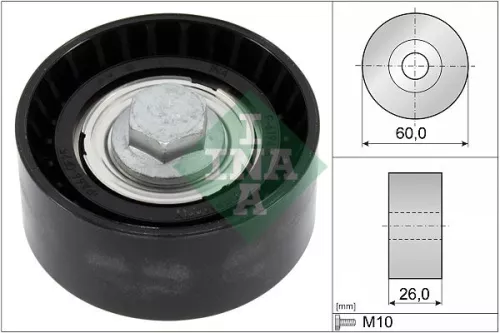 Ombuigings-/geleidingspoelie, V-geribbelde riem Schaeffler INA 532 0868 10)