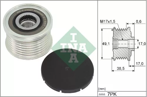 Vrijloopkoppeling van de dynamo Schaeffler INA 535 0344 10)