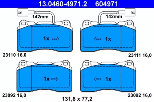 Brake Pad Set, disc brake ATE 13.0460-4971.2)