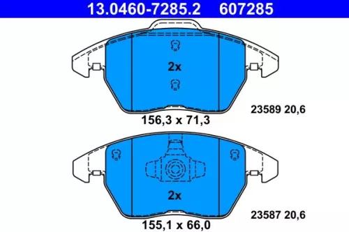 Brake Pad Set, disc brake ATE 13.0460-7285.2)