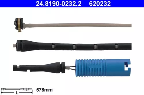 Waarschuwing: contact, slijtage van de remblokken ATE 24.8190-0232.2)