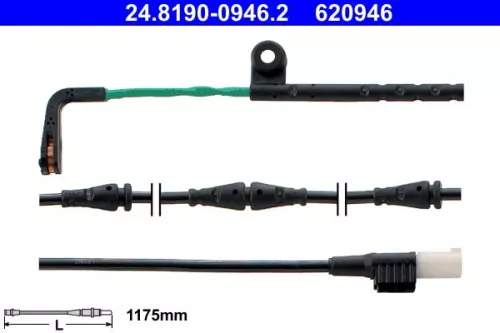 Waarschuwing: contact, slijtage van de remblokken ATE 24.8190-0946.2)