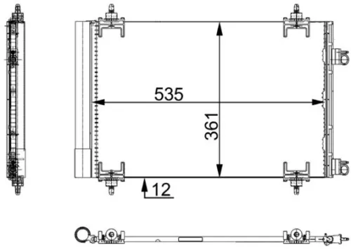 Condenser, air conditioning MAHLE AC 668 000S)