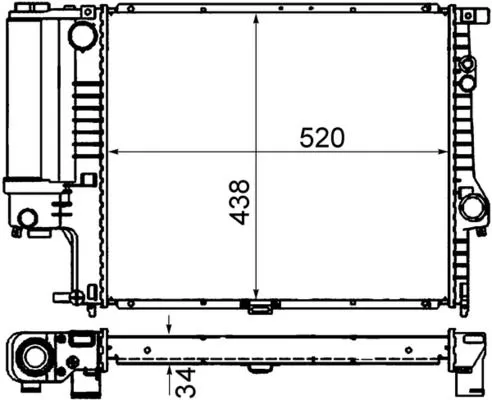 Radiator, motorkoeling MAHLE CR 244 001S)