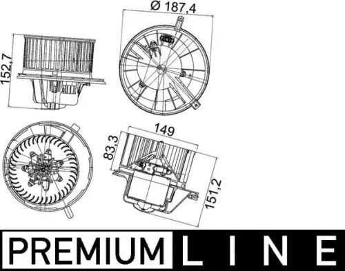Binnenventilator MAHLE AB 148 000P)