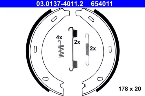 Remblokkenset, parkeerrem ATE 03.0137-4011.2)