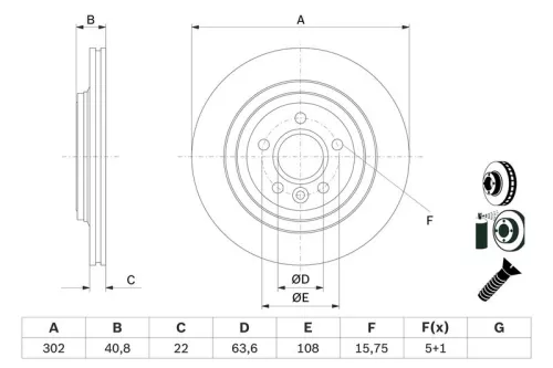 Remschijf BOSCH 0 986 479 E85)