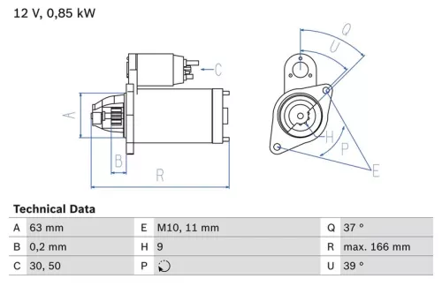 Starter BOSCH 0 986 024 190)