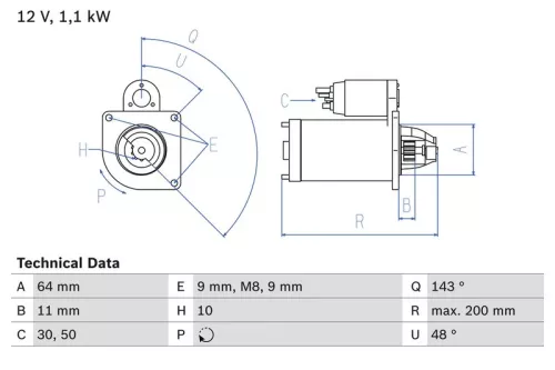 Starter BOSCH 0 986 024 020)