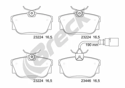 Brake Pad Set, disc brake BRECK 23224 00 702 10)