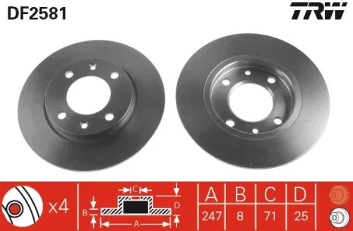 Remschijf TRW DF2581)