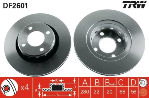 Remschijf TRW DF2601)
