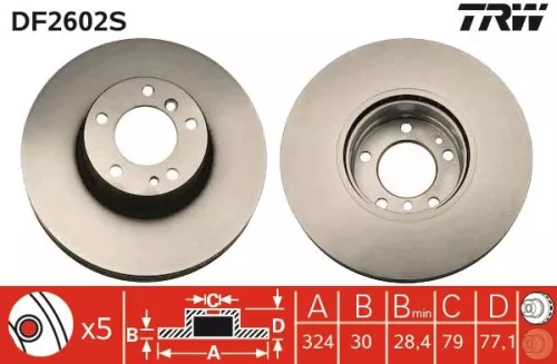 Remschijf TRW DF2602S)