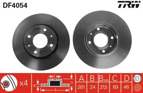 Remschijf TRW DF4054)
