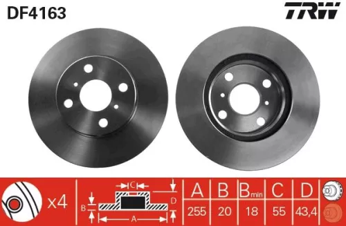 Remschijf TRW DF4163)