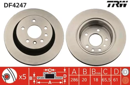 Remschijf TRW DF4247)