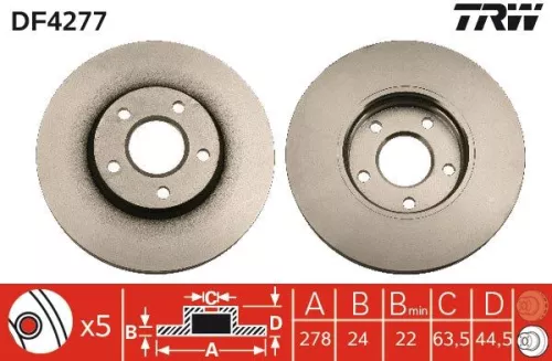 Remschijf TRW DF4277)