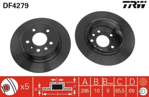 Remschijf TRW DF4279)