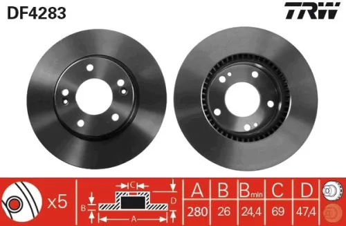 Remschijf TRW DF4283)