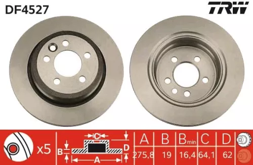 Remschijf TRW DF4527)