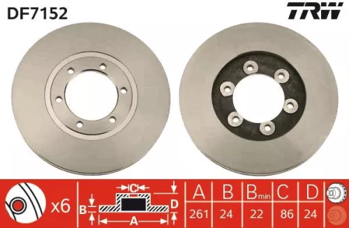 Remschijf TRW DF7152)