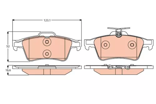 Brake Pad Set, disc brake TRW GDB2086)
