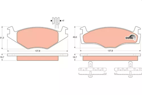 Brake Pad Set, disc brake TRW GDB454)