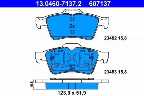 Brake Pad Set, disc brake ATE 13.0460-7137.2)