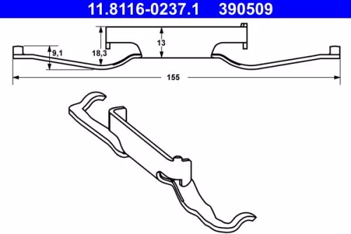 Veer, remklauw ATE 11.8116-0237.1)