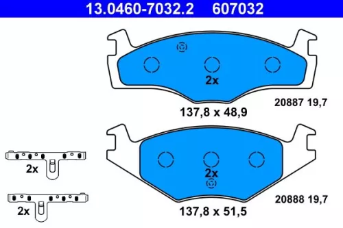 Brake Pad Set, disc brake ATE 13.0460-7032.2)