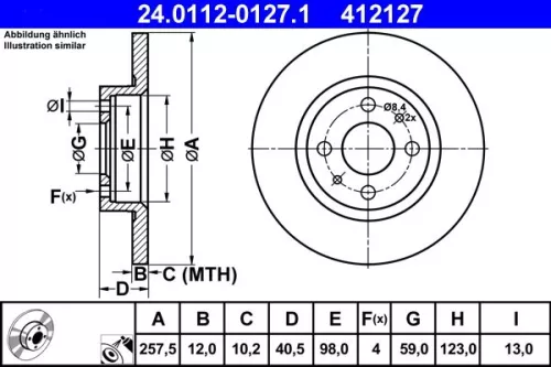 Brake Disc ATE 24.0112-0127.1)