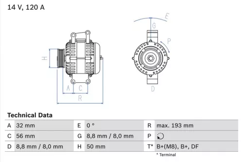 Alternator BOSCH 0 986 047 660)