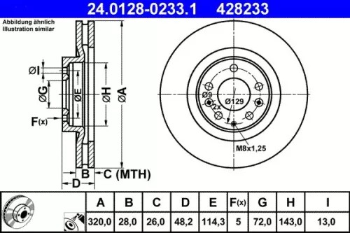 Remschijf ATE 24.0128-0233.1)
