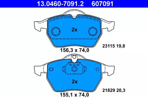 Brake Pad Set, disc brake ATE 13.0460-7091.2)