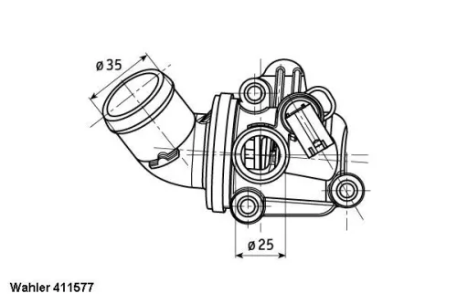 Thermostaat, koelvloeistof BorgWarner (Wahler) 411577.80D)