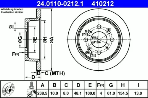 Remschijf ATE 24.0110-0212.1)