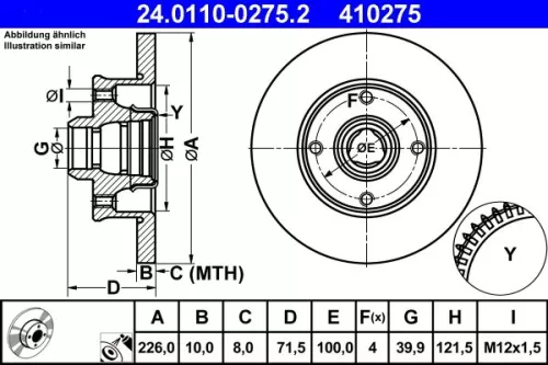 Brake Disc ATE 24.0110-0275.2)