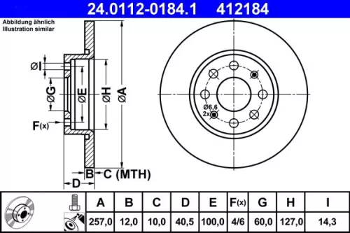 Brake Disc ATE 24.0112-0184.1)