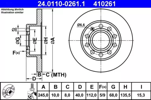 Brake Disc ATE 24.0110-0261.1)