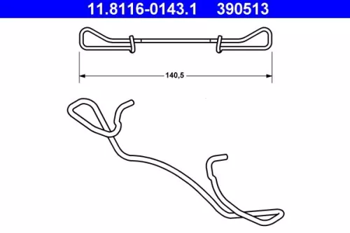 Veer, remklauw ATE 11.8116-0143.1)