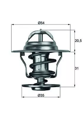 Thermostat, coolant MAHLE TX 13 87D)