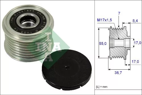 Vrijloopkoppeling van de dynamo Schaeffler INA 535 0239 10)
