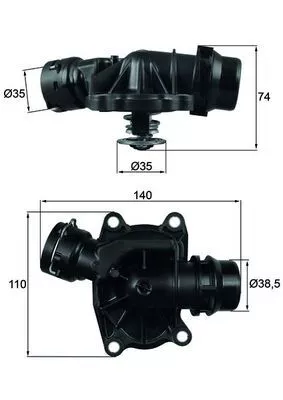 Thermostaat, koelvloeistof MAHLE TI 233 88)