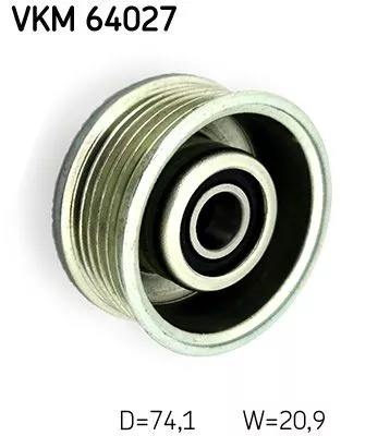 Ombuigings-/geleidingspoelie, V-geribbelde riem SKF VKM 64027)