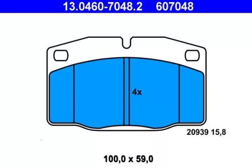 Brake Pad Set, disc brake ATE 13.0460-7048.2)