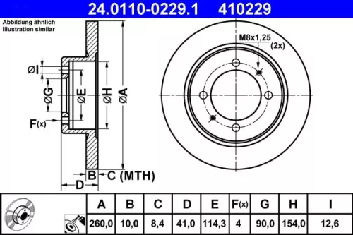 Remschijf ATE 24.0110-0229.1)