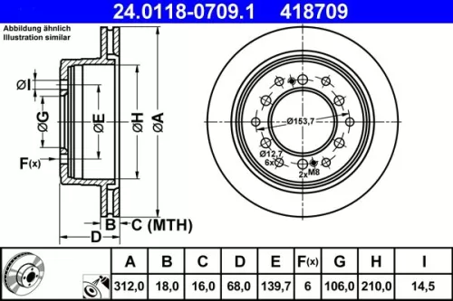 Remschijf ATE 24.0118-0709.1)