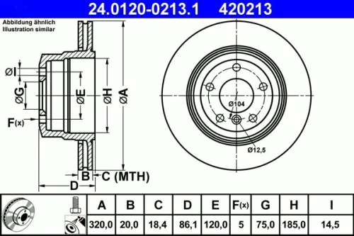 Remschijf ATE 24.0120-0213.1)